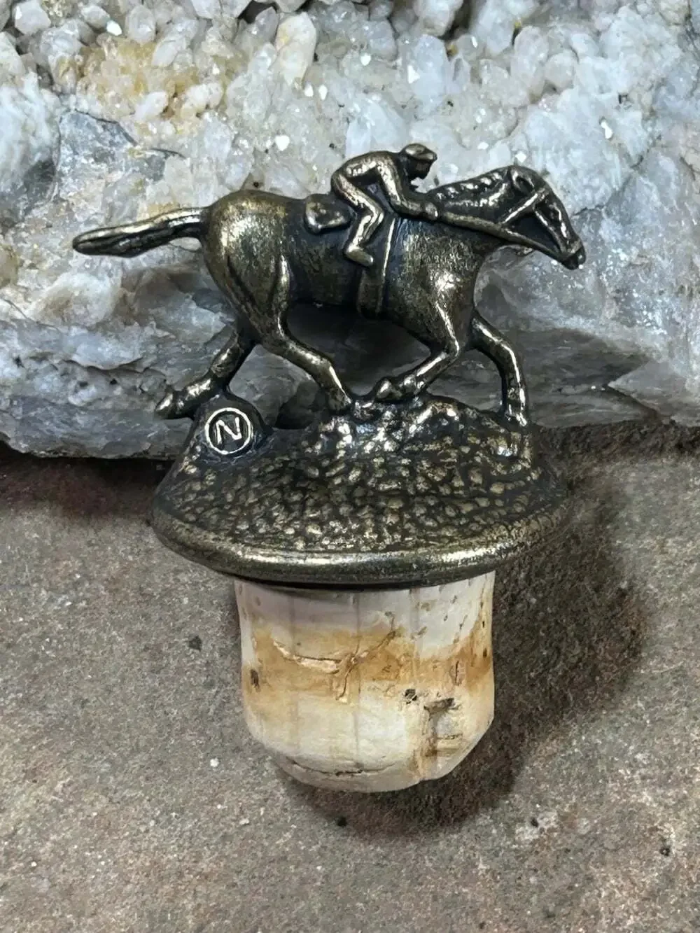 Horse Jockey Equestrian bottle Stopper brass cork